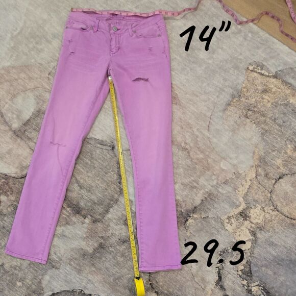 Aeropostale Women's Jeans Pink Lilac Size 3/4 Bayla Skinny - Picture 4 of 5